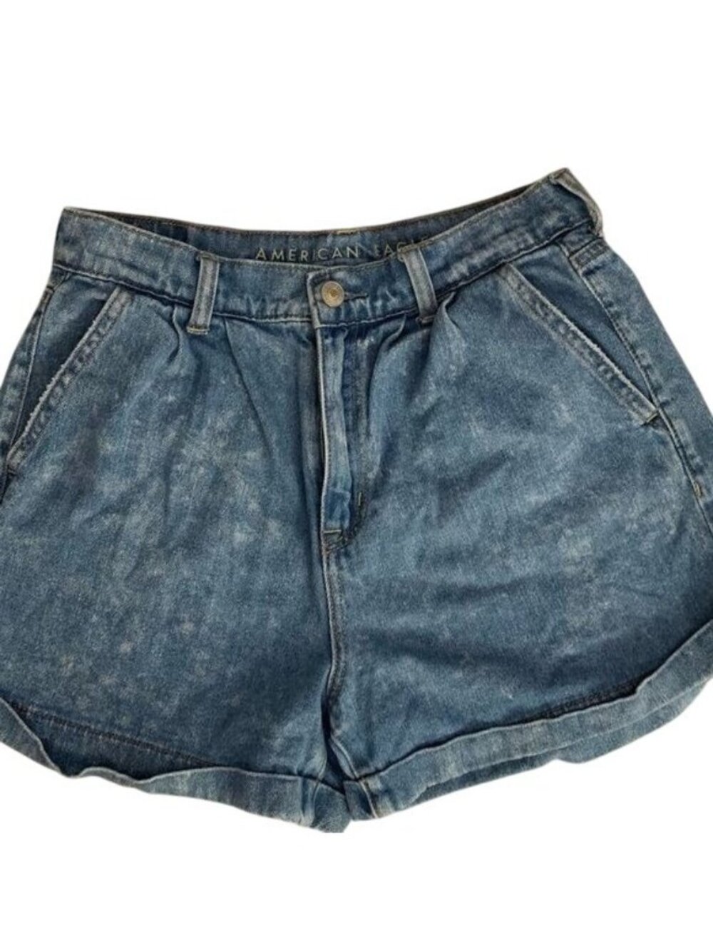 American Eagle Womens Denim High-Waisted Shorts Size 4 Blue